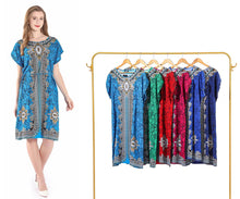 Load image into Gallery viewer, New Women Round Neck Summer Floral Kaftan Casual Dress One Size