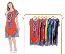Load image into Gallery viewer, New Women Round Neck Summer Knee Length Kaftan One Size Dress