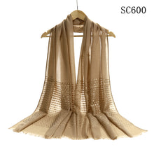 Load image into Gallery viewer, New Ladies Small Block Border Prints Summer Scarf