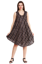 Load image into Gallery viewer, New Women Stripe Print Rayon Casual Umbrella Summer Dress Free Size