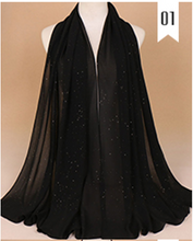 Load image into Gallery viewer, New Ladies Premium Viscose Cotton Glitter Hijab Head Scarf Plain Solid Hijab Scarf