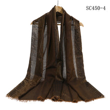 Load image into Gallery viewer, New Women Small Stripe Design Shiny Scarf All Seasons