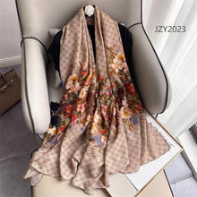 Load image into Gallery viewer, New Women Beautiful Flower Print All Season Cotton/Viscose Scarf