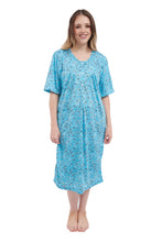 Load image into Gallery viewer, New Ladies Nighty Nightwear Floral Print Short Sleeve Long Nightdress M to XXL UK