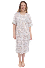 Load image into Gallery viewer, New Ladies Nighty Nightwear Floral Print Short Sleeve Long Nightdress M to XXL UK
