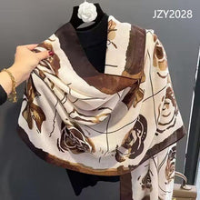 Load image into Gallery viewer, New Big Floral Print Casual Light Weight All Season Fashion Scarf Cotton Viscose