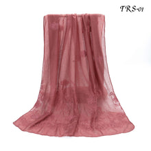 Load image into Gallery viewer, New Women Cotton Viscose Floral Embroidery Design Scarf