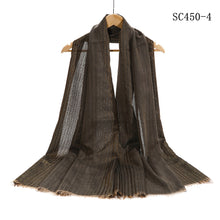 Load image into Gallery viewer, New Women Small Stripe Design Shiny Scarf All Seasons