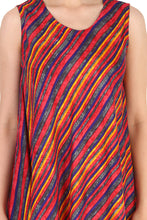 Load image into Gallery viewer, New Women Stripe Print Rayon Casual Umbrella Dress Free Size