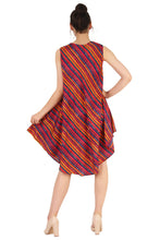 Load image into Gallery viewer, New Women Stripe Print Rayon Casual Umbrella Dress Free Size