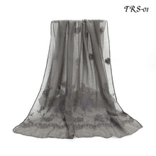 Load image into Gallery viewer, New Women Cotton Viscose Floral Embroidery Design Scarf
