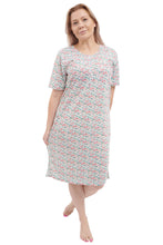 Load image into Gallery viewer, New Ladies Nighty Nightwear Floral Print Short Sleeve Long Nightdress M to XXL UK
