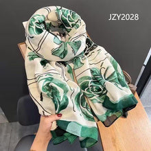 Load image into Gallery viewer, New Big Floral Print Casual Light Weight All Season Fashion Scarf Cotton Viscose