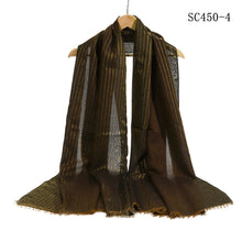 Load image into Gallery viewer, New Women Small Stripe Design Shiny Scarf All Seasons