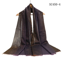 Load image into Gallery viewer, New Women Small Stripe Design Shiny Scarf All Seasons