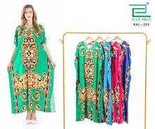 Load image into Gallery viewer, New Women Round Neck Summer Floral Kaftan Dress Free Size