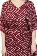 Load image into Gallery viewer, New Women Zig Zag Dot Print Rayon Kaftan with Drawstring Free Size