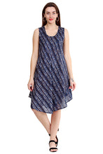 Load image into Gallery viewer, New Women Stripe Print Rayon Casual Umbrella Summer Dress Free Size