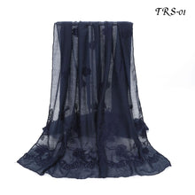 Load image into Gallery viewer, New Women Cotton Viscose Floral Embroidery Design Scarf