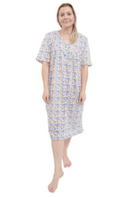 Load image into Gallery viewer, New Ladies Nighty Nightwear Floral Print Short Sleeve Long Nightdress M to XXL UK