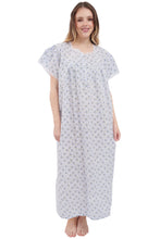 Load image into Gallery viewer, New Ladies Nighty Nightwear Floral Print Short Sleeve Long Nightdress M to XXL UK