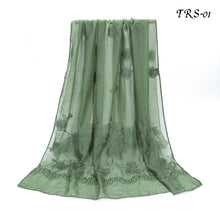 Load image into Gallery viewer, New Women Cotton Viscose Floral Embroidery Design Scarf