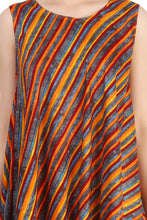 Load image into Gallery viewer, New Women Stripe Print Rayon Casual Umbrella Dress Free Size