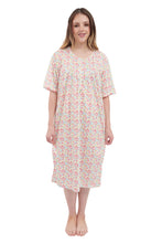 Load image into Gallery viewer, New Ladies Nighty Nightwear Floral Print Short Sleeve Long Nightdress M to XXL UK