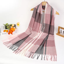 Load image into Gallery viewer, New Women Big Check Design Printed Winter Cotton/Viscose Scarf