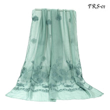 Load image into Gallery viewer, New Women Cotton Viscose Floral Embroidery Design Scarf