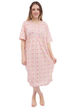 Load image into Gallery viewer, New Ladies Nighty Nightwear Floral Print Short Sleeve Long Nightdress M to XXL UK