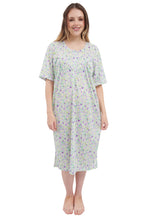 Load image into Gallery viewer, New Ladies Nighty Nightwear Floral Print Short Sleeve Long Nightdress M to XXL UK
