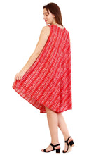 Load image into Gallery viewer, New Women Stripe Print Rayon Casual Umbrella Summer Dress Free Size