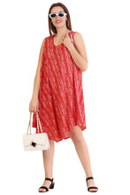 Load image into Gallery viewer, New Women Stripe Print Rayon Casual Umbrella Summer Dress Free Size
