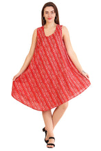 Load image into Gallery viewer, New Women Stripe Print Rayon Casual Umbrella Summer Dress Free Size