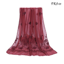 Load image into Gallery viewer, New Women Cotton Viscose Floral Embroidery Design Scarf
