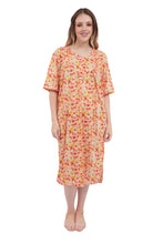 Load image into Gallery viewer, New Ladies Nighty Nightwear Floral Print Short Sleeve Long Nightdress M to XXL UK