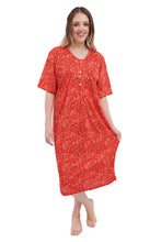 Load image into Gallery viewer, New Ladies Nighty Nightwear Floral Print Short Sleeve Long Nightdress M to XXL UK