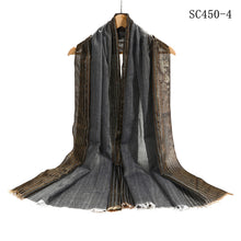 Load image into Gallery viewer, New Women Small Stripe Design Shiny Scarf All Seasons