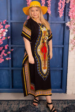 Load image into Gallery viewer, New Ladies African Print Rayon Long Maxi Summer Kaftan Free Size