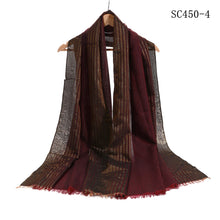 Load image into Gallery viewer, New Women Small Stripe Design Shiny Scarf All Seasons