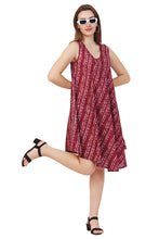 Load image into Gallery viewer, New Women Stripe Print Rayon Casual Umbrella Summer Dress Free Size