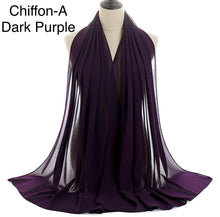 Load image into Gallery viewer, New Chiffon Scarf Hijab High Quality Elegant Sarong Shawl Wrap Plain Maxi Soft