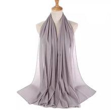 Load image into Gallery viewer, New Chiffon Scarf Hijab High Quality Elegant Sarong Shawl Wrap Plain Maxi Soft