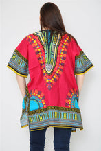 Load image into Gallery viewer, Ladies Short African Kaftan With Dashiki Print Pockets 100% Cotton UK