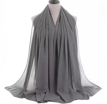 Load image into Gallery viewer, New Chiffon Scarf Hijab High Quality Elegant Sarong Shawl Wrap Plain Maxi Soft