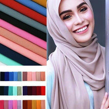 Load image into Gallery viewer, New Chiffon Scarf Hijab High Quality Elegant Sarong Shawl Wrap Plain Maxi Soft