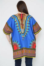Load image into Gallery viewer, Ladies Short African Kaftan With Dashiki Print Pockets 100% Cotton UK
