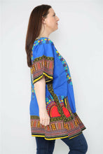 Load image into Gallery viewer, Ladies Short African Kaftan With Dashiki Print Pockets 100% Cotton UK