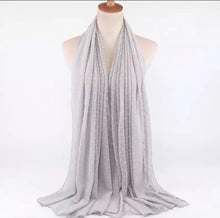 Load image into Gallery viewer, Luxury Pom Bubble Chiffon Hijab Scarf Women Long Shawl Wrap Muslim